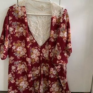 Lace and floral cardigan